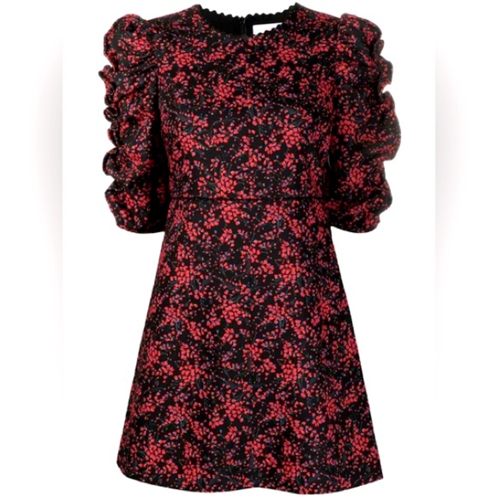 SEE BY CHLOÉ
Ruched Floral-print Crepe Mini Dress In Red